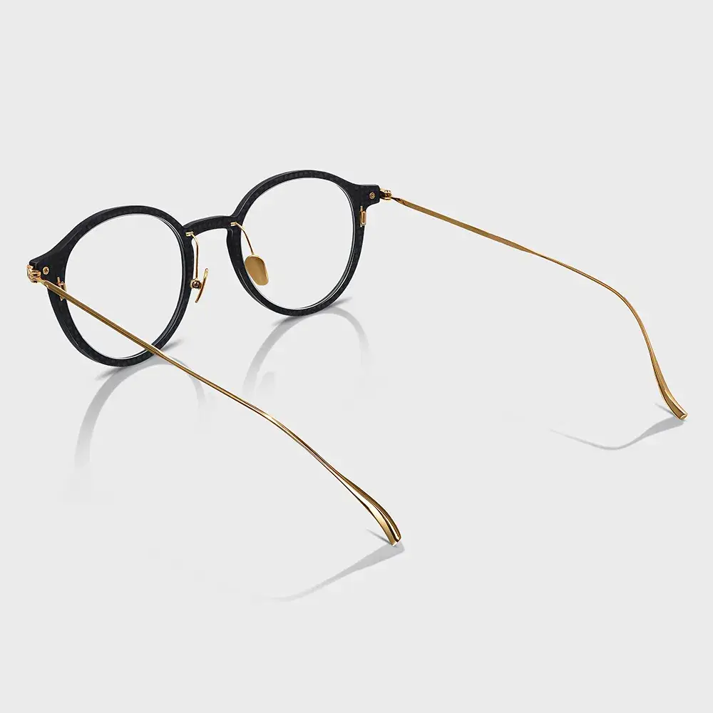 Kính mắt hình tròn unisex được thiết kế tùy chỉnh từ chất liệu carbon fiber vải titanium cao cấp của Yeetian