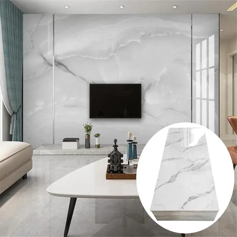 Tấm ốp tường trang trí chất lượng cao từ nhựa PVC/UV giả đá cẩm thạch dùng trong xây dựng