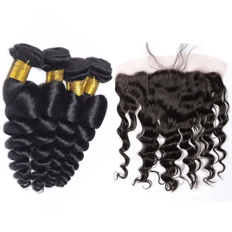Tóc nguyên chất Mink Brazilian nối phần đóng kín - Sóng lỏng sâu và tóc virgin