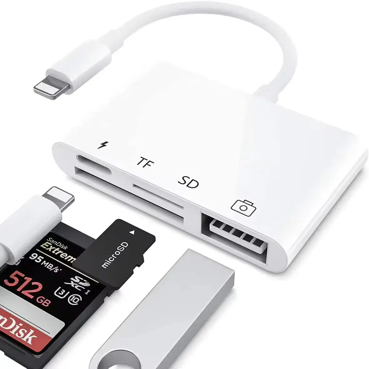 Đầu đọc thẻ nhớ SD TF bán buôn, thiết bị chuyển đổi USB Flash Drive OTG