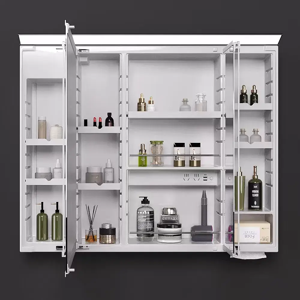 Gương phòng tắm đa chức năng với đèn LED nền sáng kiểu dáng độc đáo