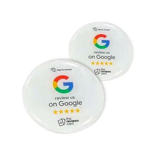 Nhãn Dán Epoxy 80*80mm Tùy Chỉnh Google Đánh Giá NFC G213 215 216 - Sản Phẩm Bảng Biển Cho Nhà Hàng Khách Sạn và Bảng Tín Hiệu NFC