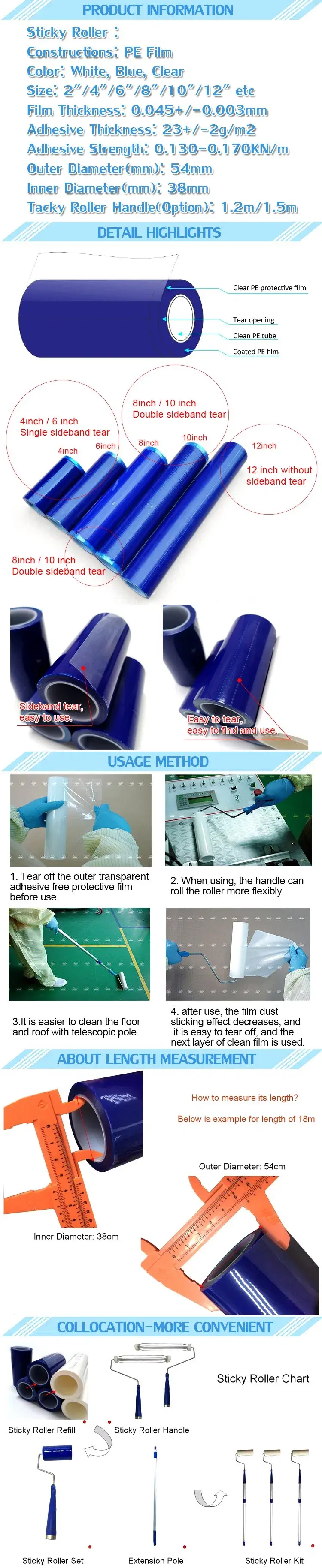 Băng keo dán cuộn PP chất lượng cao với độ dính trung thấp 850mm hình ảnh 12-description
