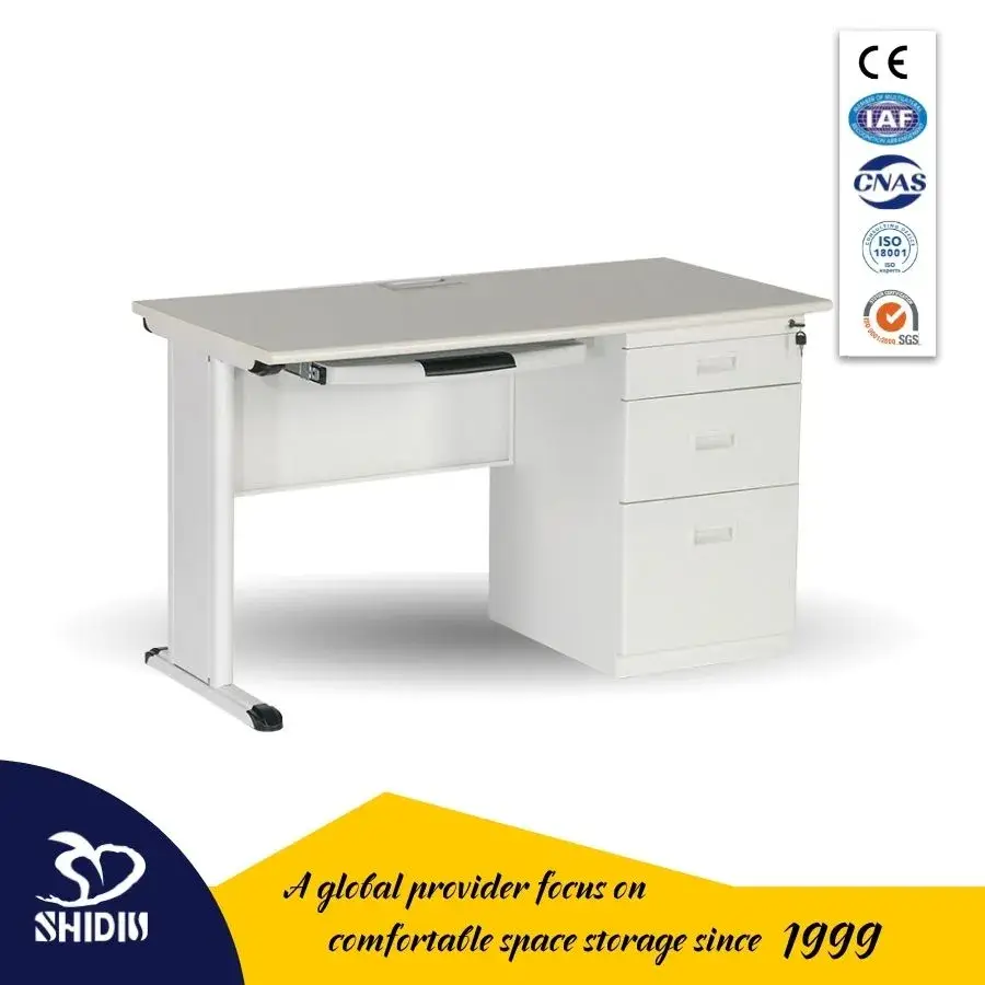 Bàn làm việc văn phòng chất liệu kim loại MDF, bàn máy tính văn phòng đa dụng