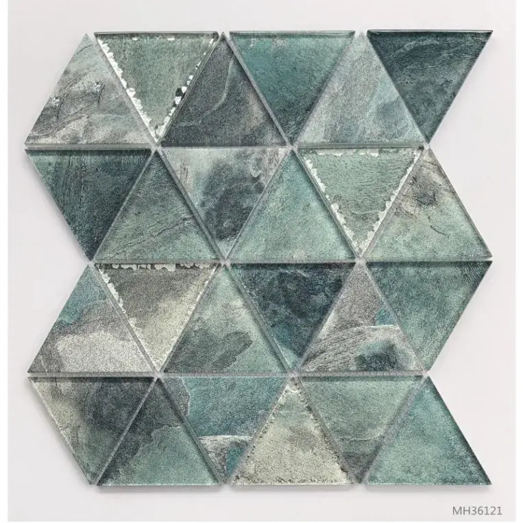 Gạch mosaic thủy tinh hình tam giác: Sự lựa chọn hoàn hảo cho bếp, phòng tắm và hồ bơi