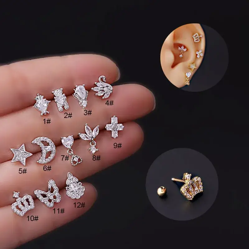 Bông tai chất liệu CZ trong suốt dành cho phái đẹp