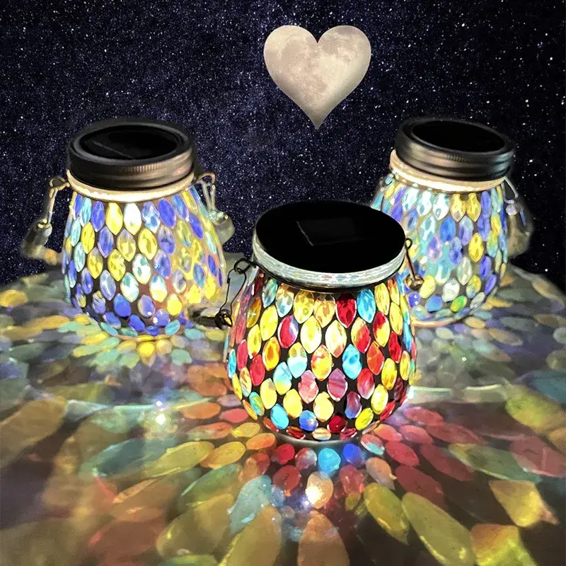Đèn lồng gốm mosaic năng lượng mặt trời chất lượng cao dành cho không gian ngoại thất