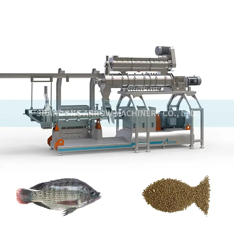 Thiết bị tự động ép viên thức ăn cho cá, máy ép đôi và dây chuyền sản xuất thức ăn cá hoàn hảo
