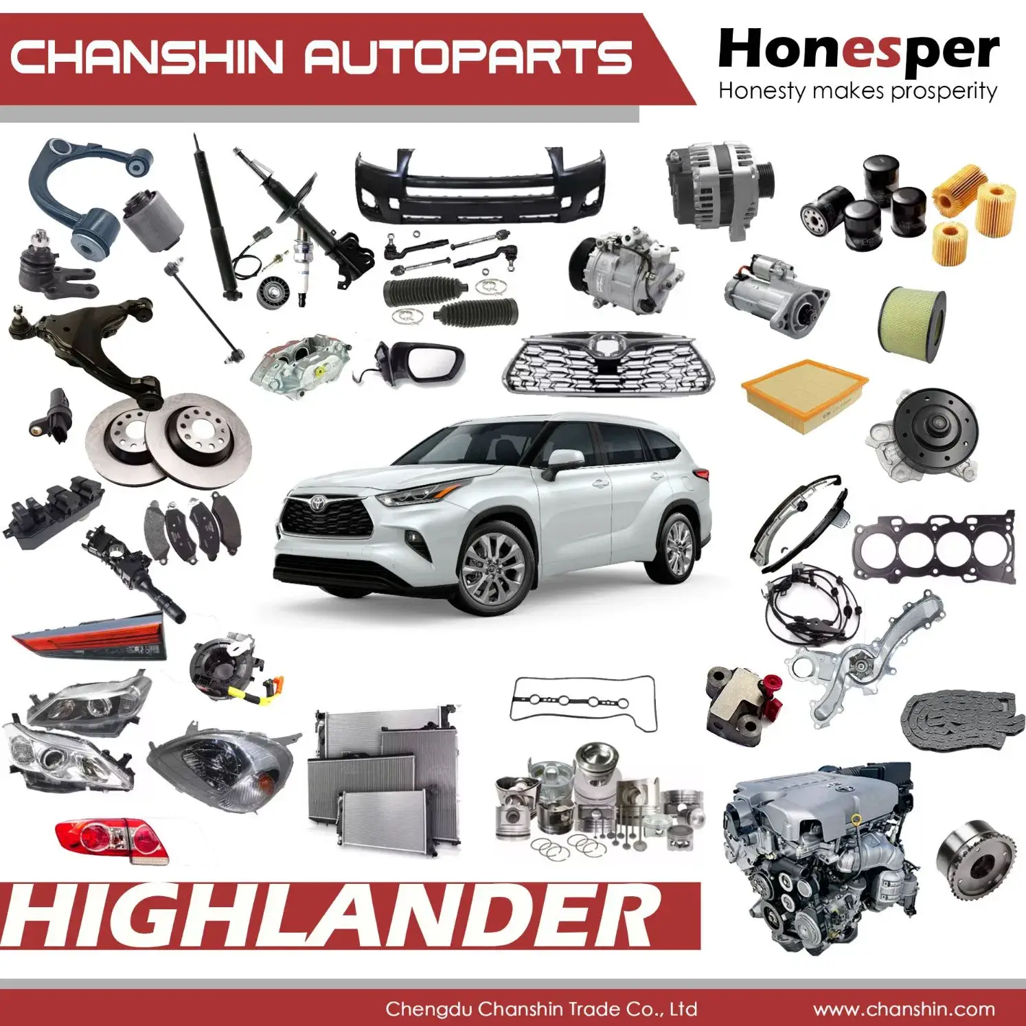 Phụ tùng ô tô bán buôn: phụ kiện kim loại gia cố cản trước cho Toyota Highlander Crown Kluger 52021-0e130 Axuh