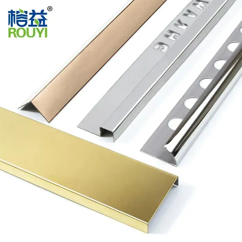 Phân phối hình tròn viền kim loại không gỉ dùng để trang trí và bảo vệ cạnh gạch