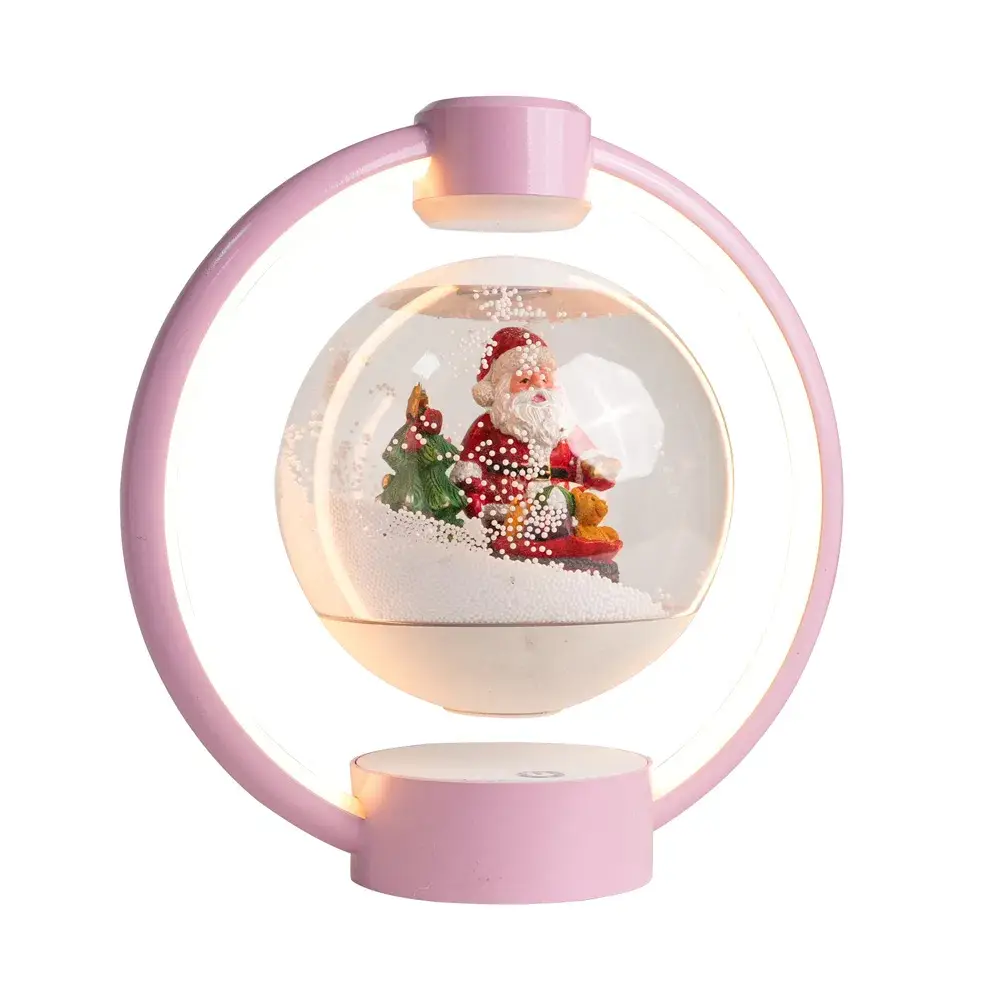 Đèn LED trang trí hình tròn Ông già Noel bay từ tính - Quà tặng cho nhà và doanh nghiệp