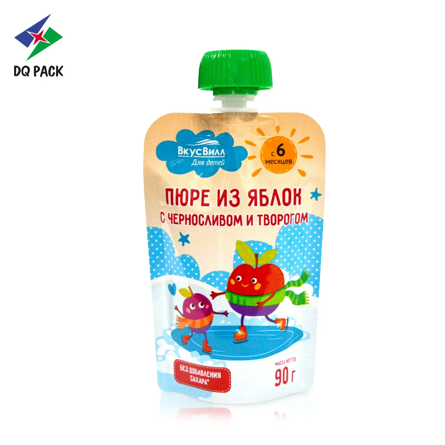 Túi đứng tùy chỉnh không chứa BPA, sử dụng lại được, có vòi phù hợp cho thực phẩm trẻ em và sản phẩm lỏng hoa quả - Dq Pack China