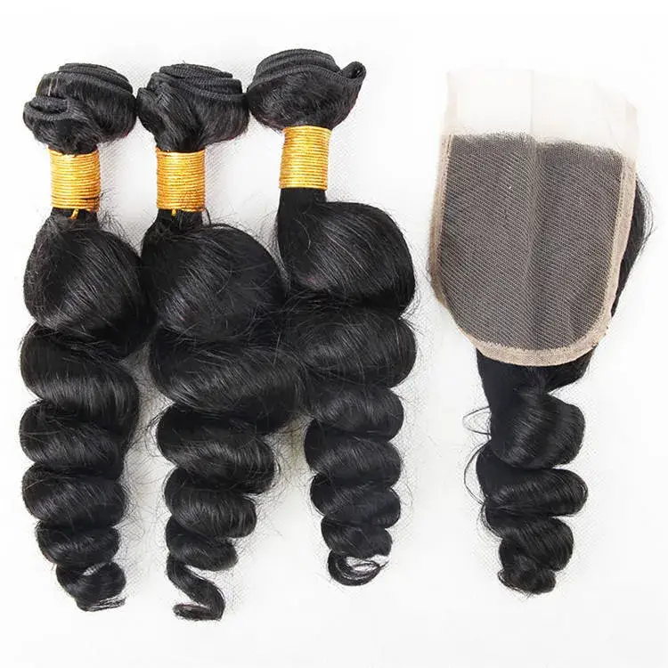 Tóc nguyên chất Mink Brazilian nối phần đóng kín - Sóng lỏng sâu và tóc virgin