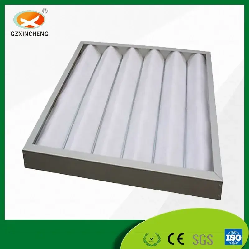 Bộ lọc không khí hiệu suất chính panel pleated với lưới kim loại