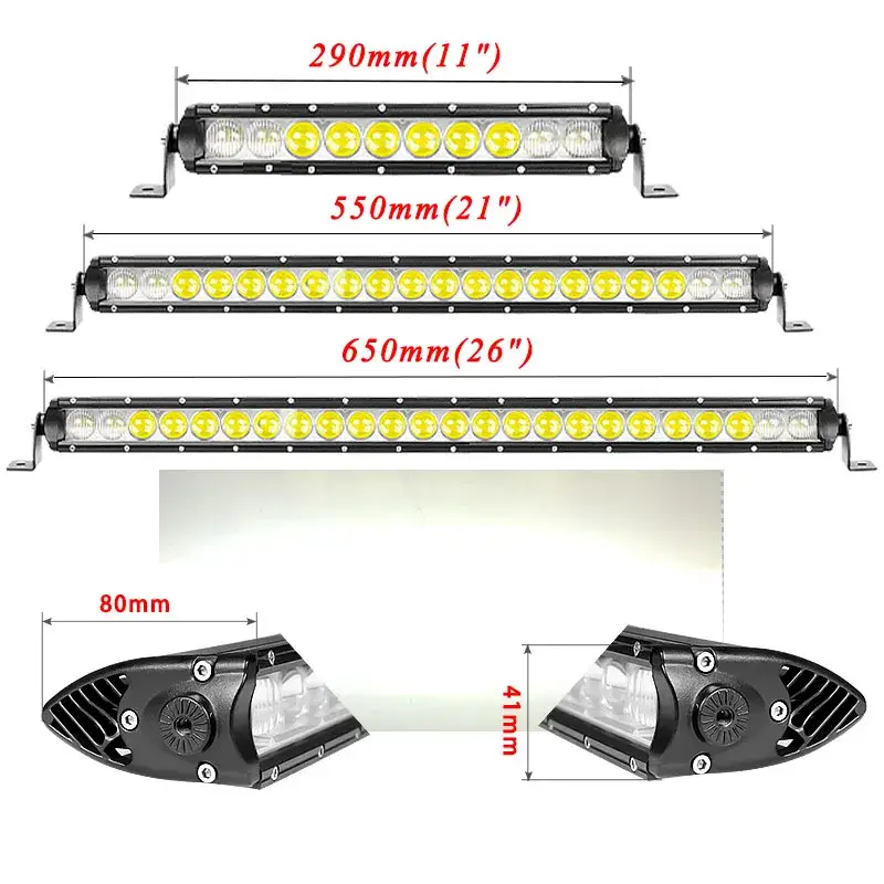 Đèn LED thanh đơn hàng cho SUV, xe tải địa hình Jeep - Tự chọn kích thước và công suất phát sáng