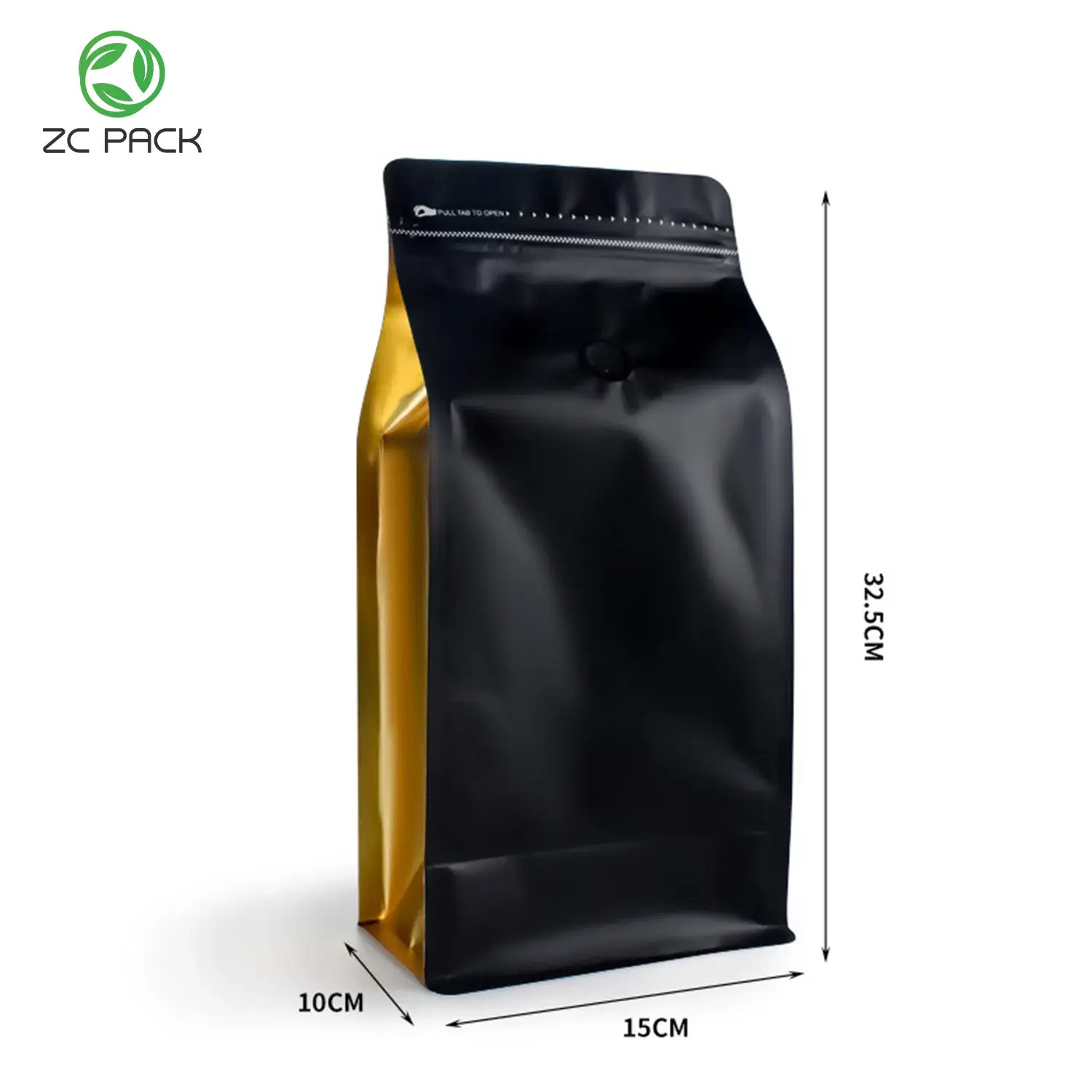 Bao bì túi đứng đáy phẳng nhựa Mylar cao cấp có khóa zip tùy chỉnh và logo riêng, bên trong là lớp nhôm, sử dụng để đóng gói thực phẩm, trà, hạt, cà phê
