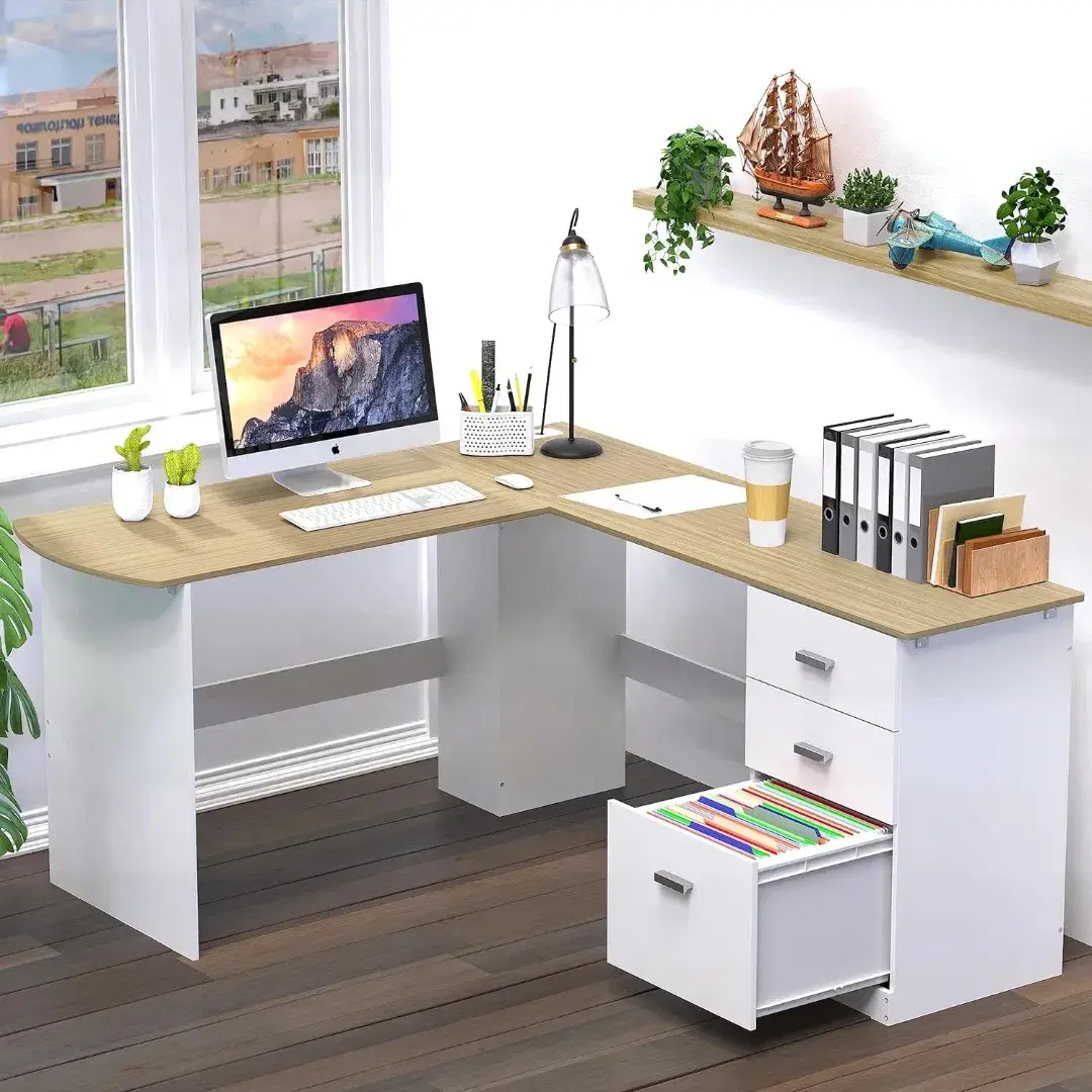 Bàn học từ gỗ phong cách cho văn phòng tại nhà và phòng khách