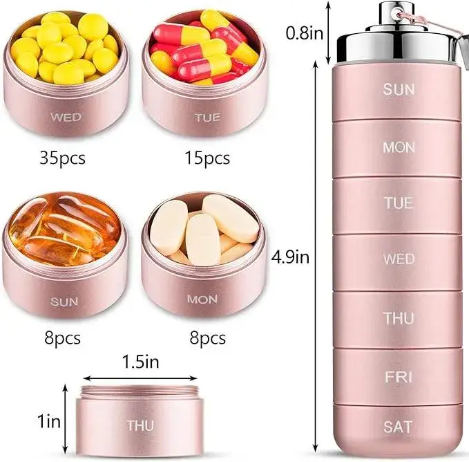 Hộp đựng thuốc di động Mossime 7: Giải pháp sắp xếp thuốc hàng ngày hiệu quả