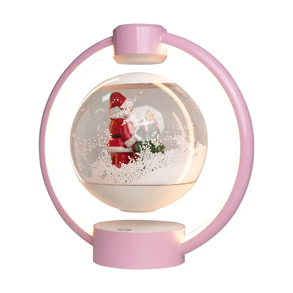 Đèn LED trang trí hình tròn Ông già Noel bay từ tính - Quà tặng cho nhà và doanh nghiệp
