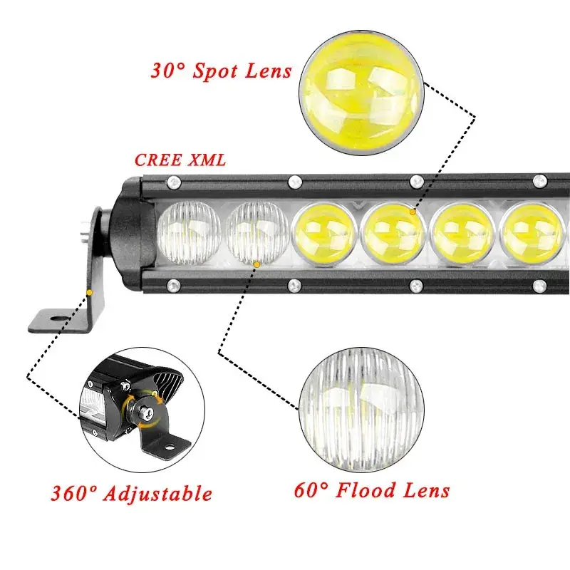 Đèn LED thanh đơn hàng cho SUV, xe tải địa hình Jeep - Tự chọn kích thước và công suất phát sáng