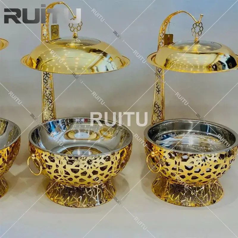 Thiết bị tiệc buffet hiện đại dành cho nhà hàng khách sạn, bao gồm nắp bản lề treo móc và chén giữ nhiệt kiểu Ấn Độ cho đám cưới