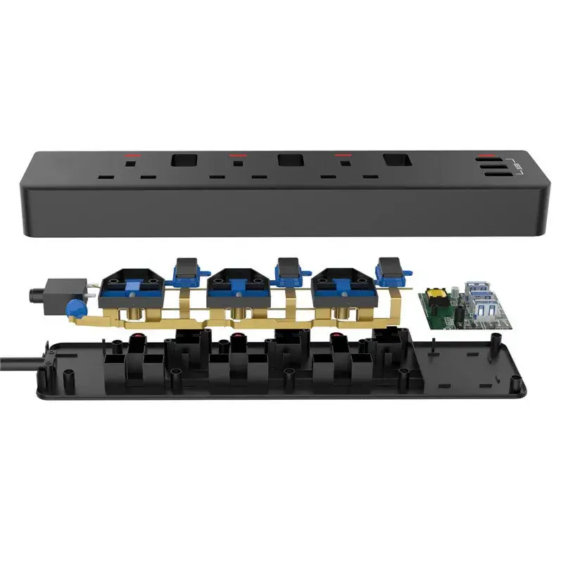 Phích cắm UK 3USB mở rộng dây kéo đen trắng từ Malaysia: 3 cách tiện lợi