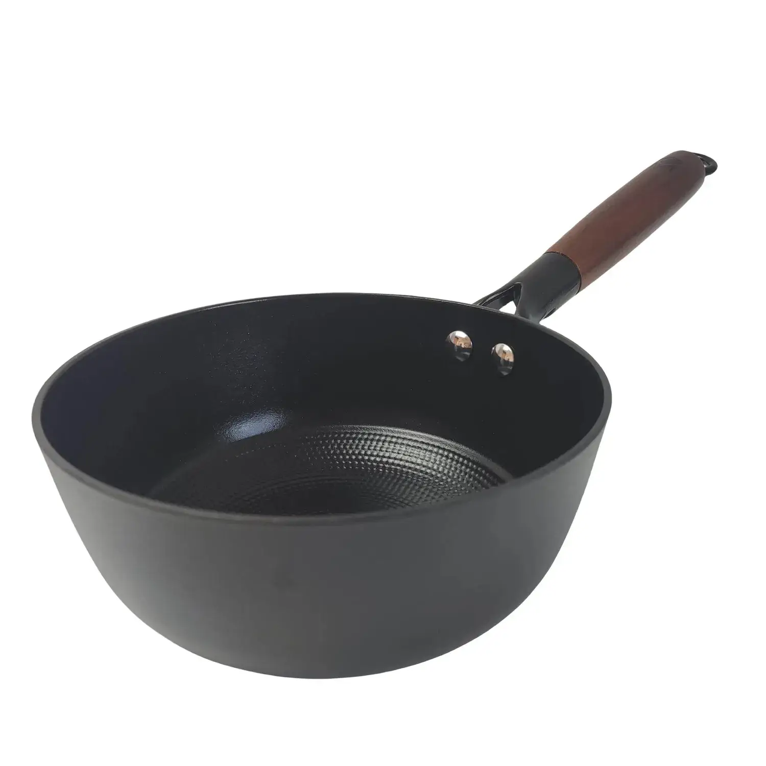 Chảo sữa gang đúc không dính hình tổ ong - Sản phẩm đề xuất từ nhà cung cấp với tay cầm gỗ beech, chảo gang nhẹ