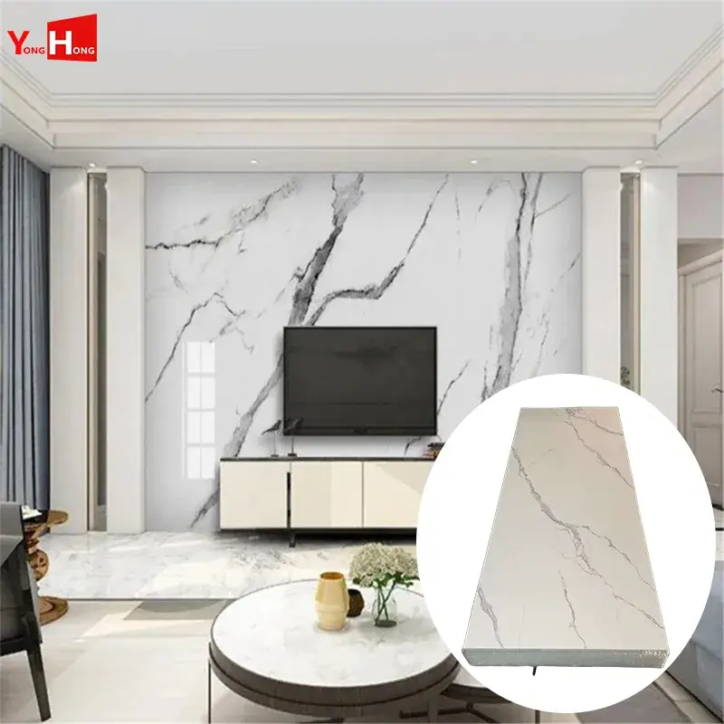 Tấm ốp tường trang trí chất lượng cao từ nhựa PVC/UV giả đá cẩm thạch dùng trong xây dựng