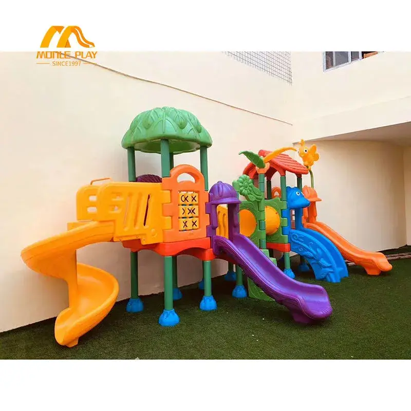 Thiết bị ngoại trời kết hợp leo trèo và trượt cho trẻ em - Bộ đồ chơi sân chơi ngoại trời
