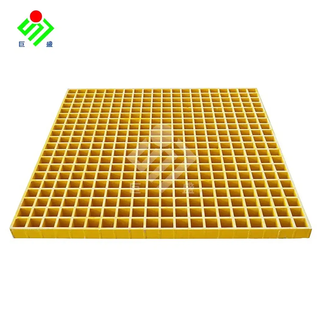 Nắp cống màu vàng 1000 mm X 2000 mm - Có sẵn các kích thước 3' X 10' / 4' X 8' / 4' X 12' - Tấm grating FRP 12mm cho ứng dụng bậc thang
