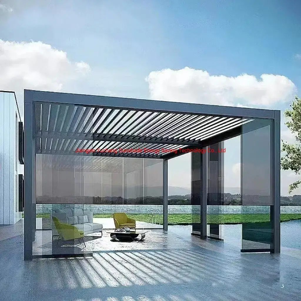 Pergola che nắng ban công Trung Quốc: Thiết kế độc đáo với đèn LED