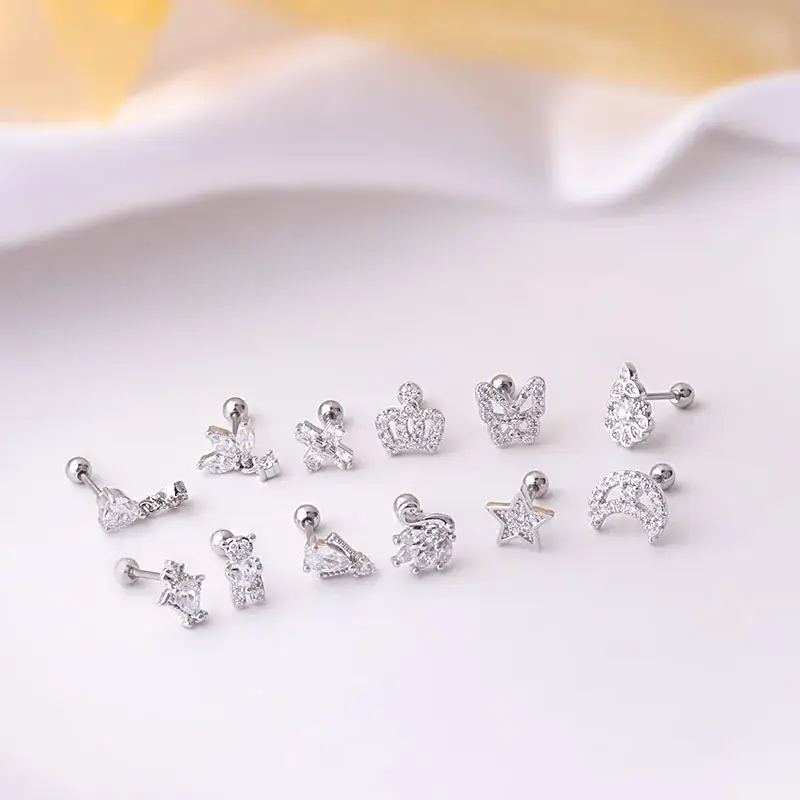 Bông tai chất liệu CZ trong suốt dành cho phái đẹp