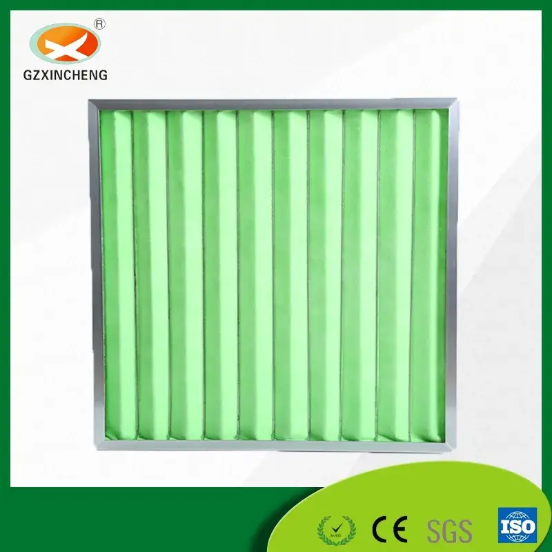 Bộ lọc không khí hiệu suất chính panel pleated với lưới kim loại