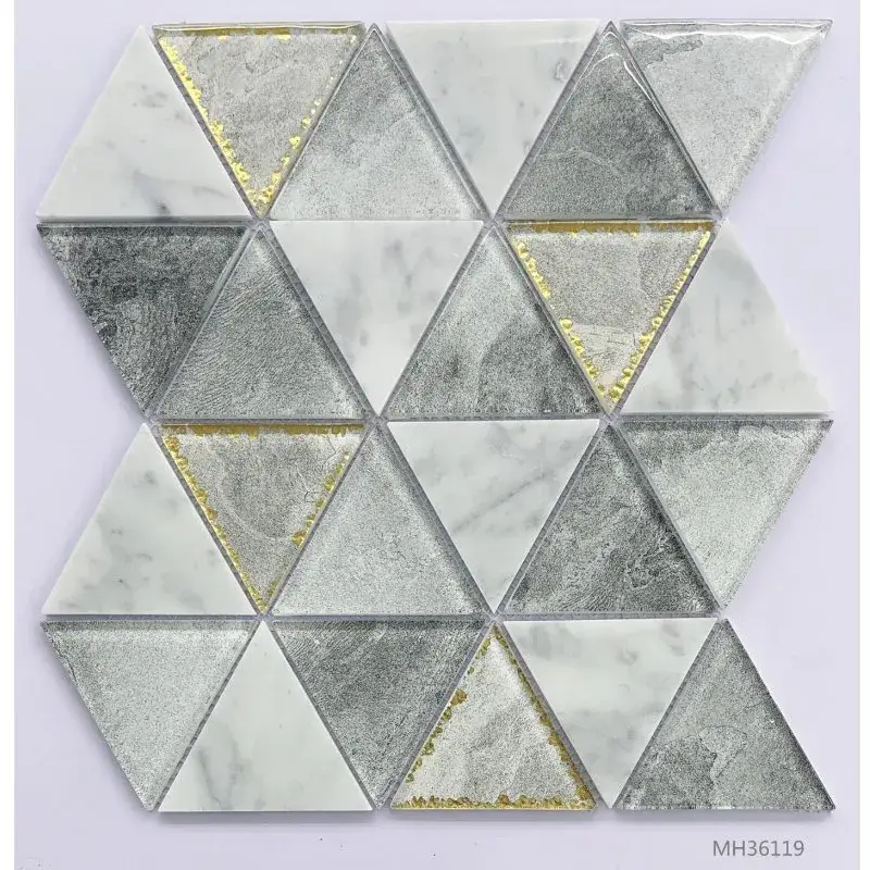 Gạch mosaic thủy tinh hình tam giác: Sự lựa chọn hoàn hảo cho bếp, phòng tắm và hồ bơi