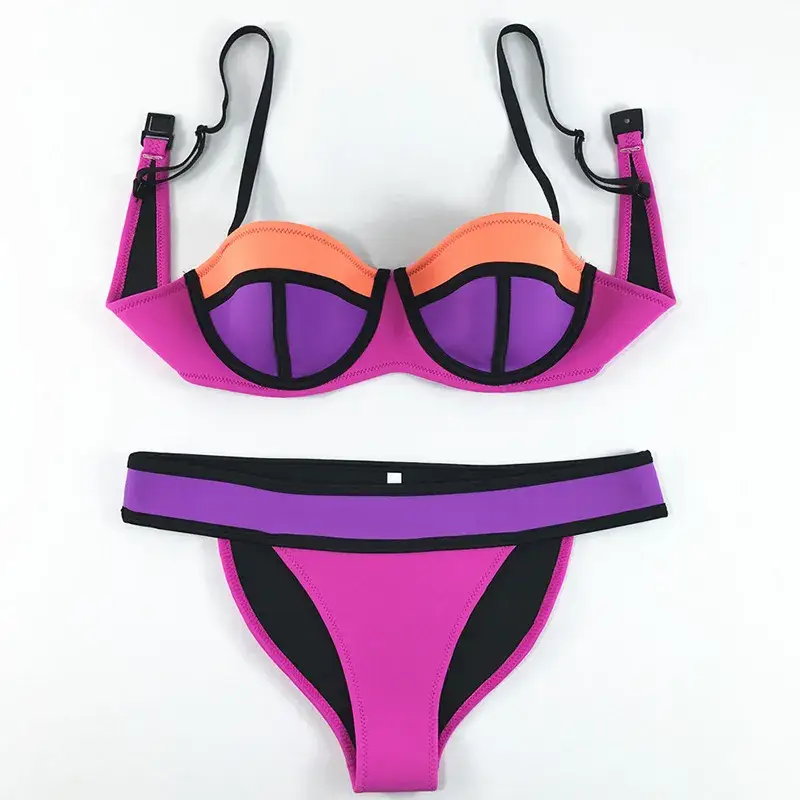 Đồ bơi hai mảnh neoprene phong cách dành cho phụ nữ, đa dạng màu sắc, điểm nhấn hoàn hảo cho du lịch biển