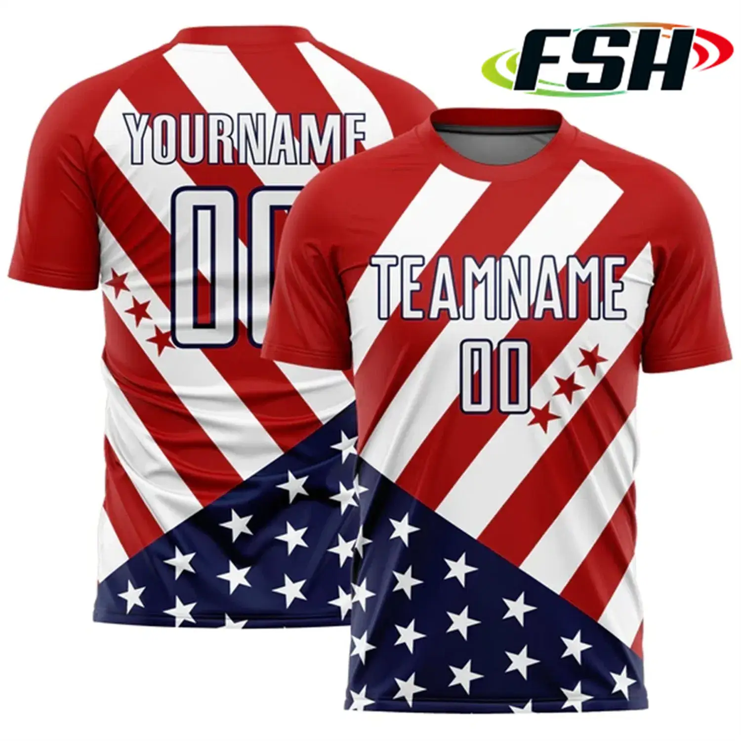 Áo đấu bóng đá nam thiết kế thể thao từ chất liệu polyester thoáng khí