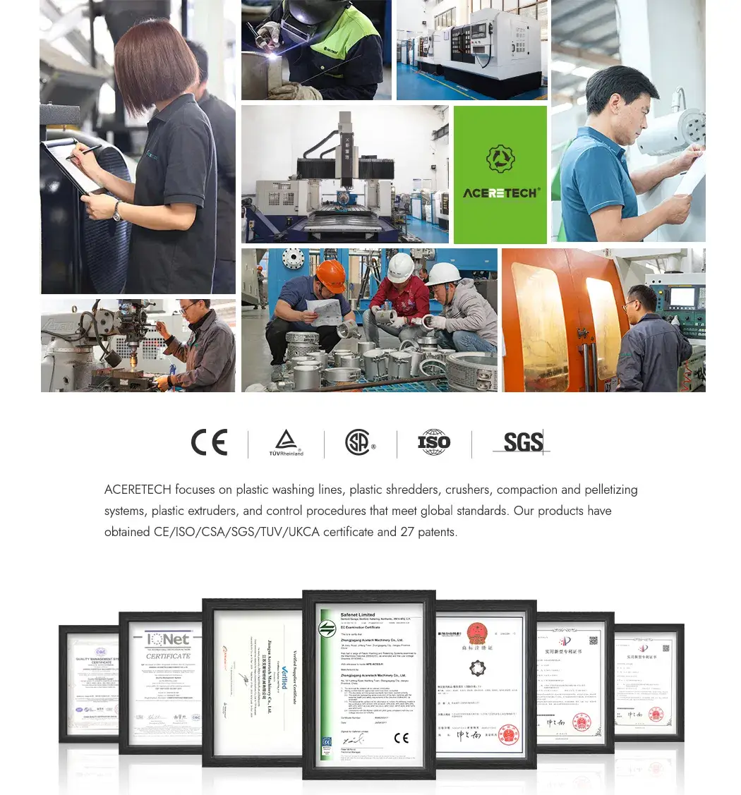 Máy tạo hạt chất lượng cao Aceretech CaCO3 cho nguyên liệu tái chế nhựa bị nghiền hình ảnh 25-description