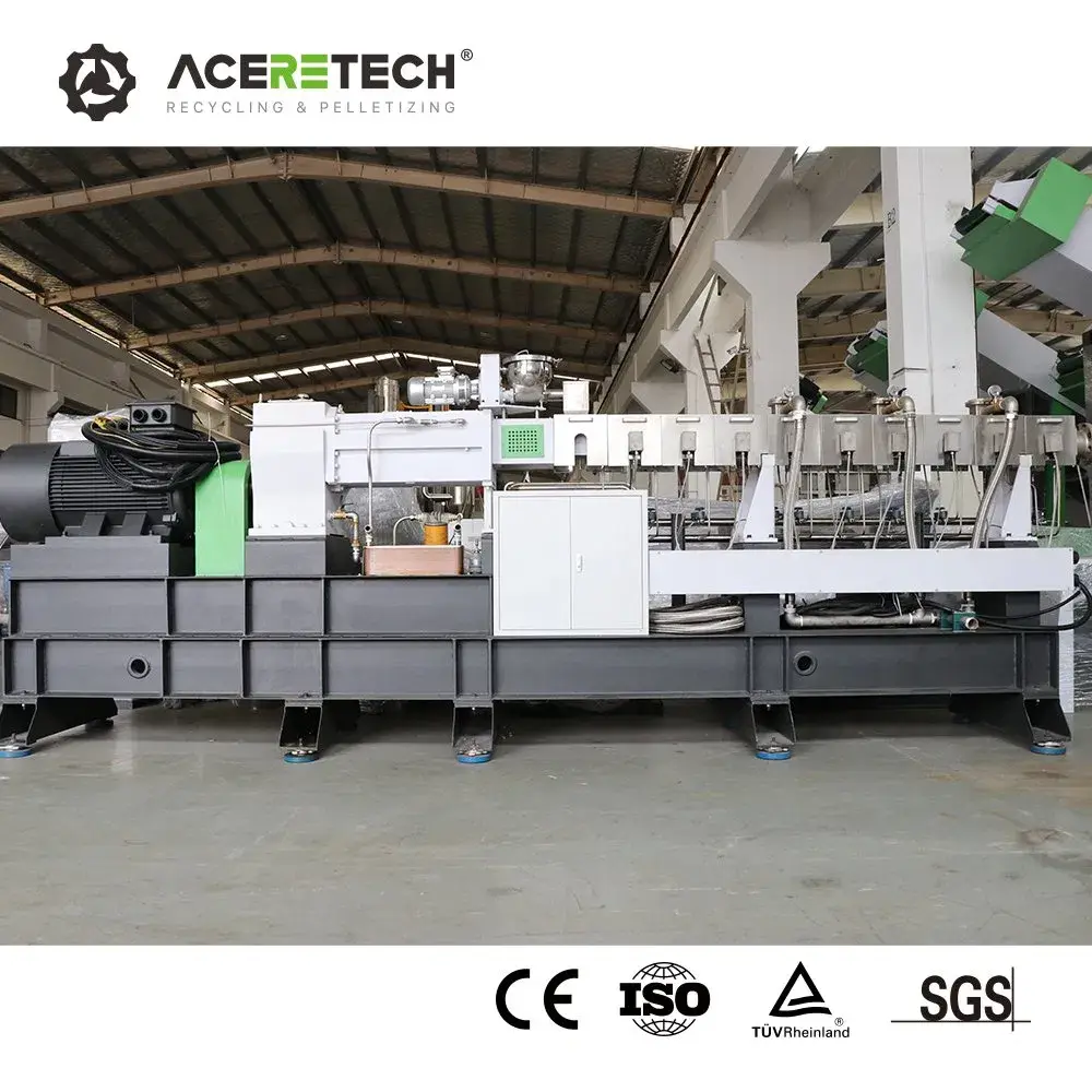 Máy tạo hạt chất lượng cao Aceretech CaCO3 cho nguyên liệu tái chế nhựa bị nghiền