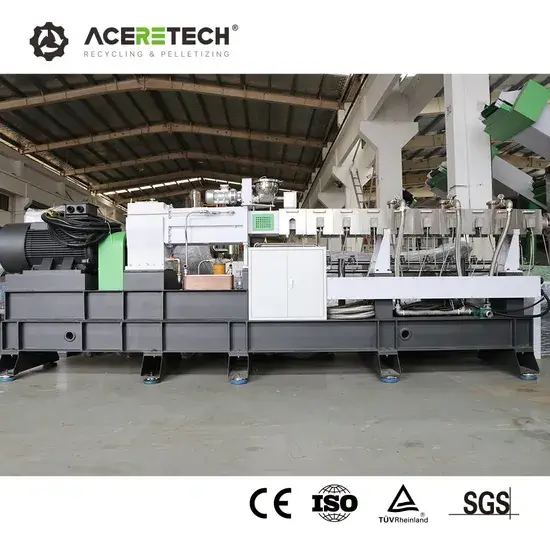 Máy tạo hạt chất lượng cao Aceretech CaCO3 cho nguyên liệu tái chế nhựa bị nghiền