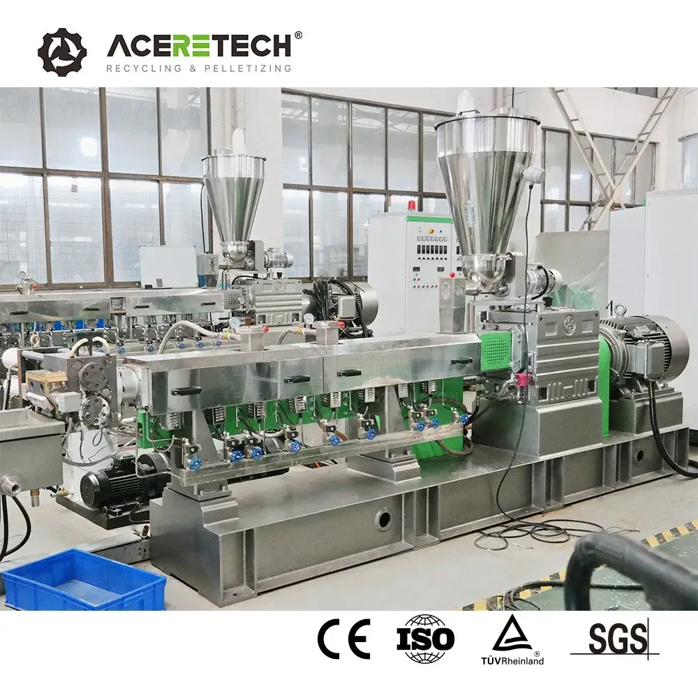 Máy tạo hạt chất lượng cao Aceretech CaCO3 cho nguyên liệu tái chế nhựa bị nghiền