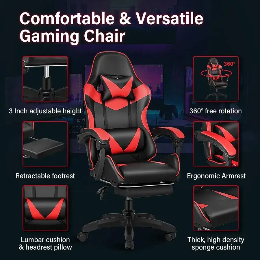 Ghế chơi game ergonomics điều chỉnh cho việc làm việc và giải trí thoải mái hình ảnh 12-description