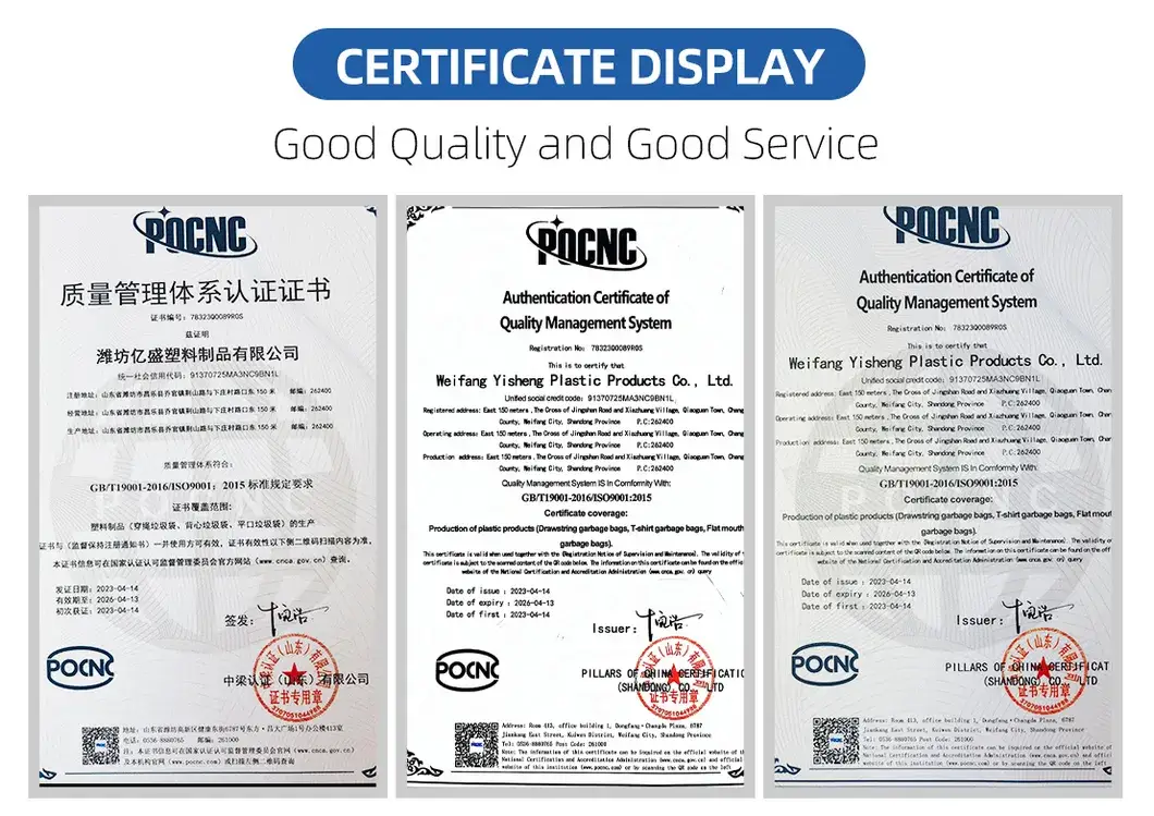 Túi rác HDPE LDPE có khả năng thẩm thấu không khí và chống mài mòn, sản phẩm tùy chỉnh hình ảnh 20-description