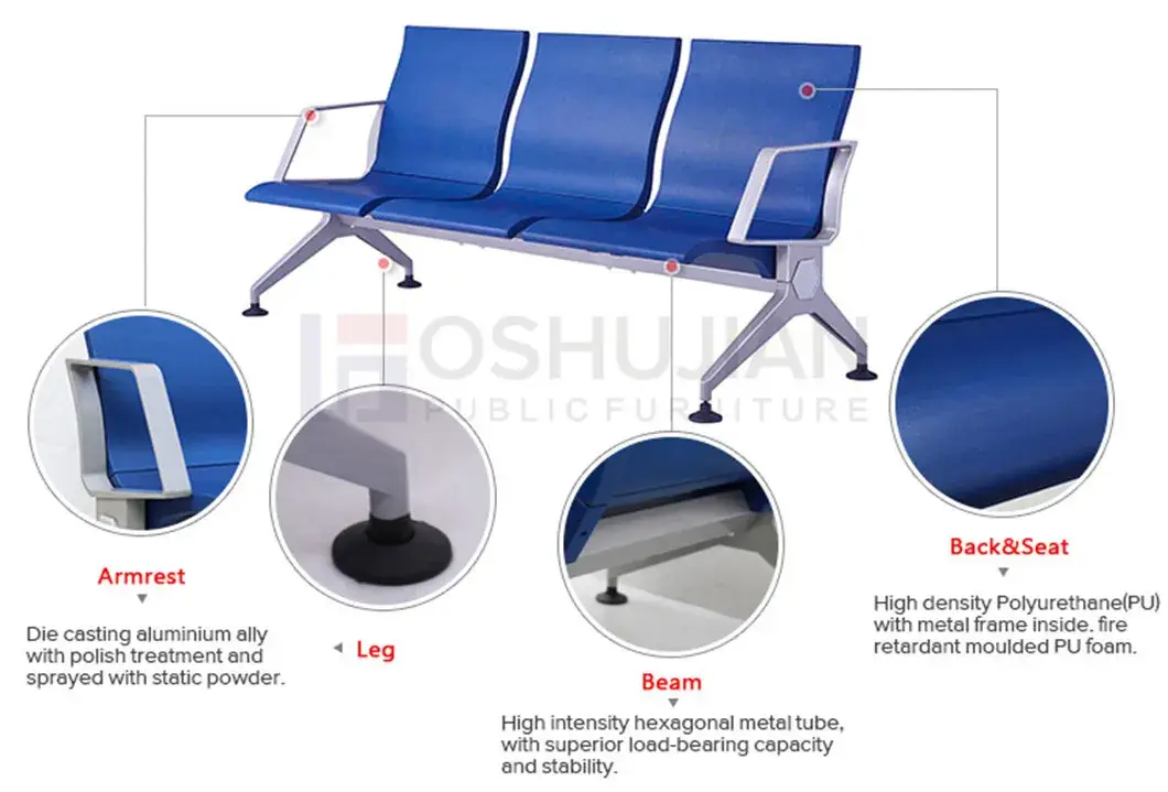 Ghế chờ hành khách sân bay, ghế ngoại trời chất lượng, phong cách công thái học hình ảnh 13-description