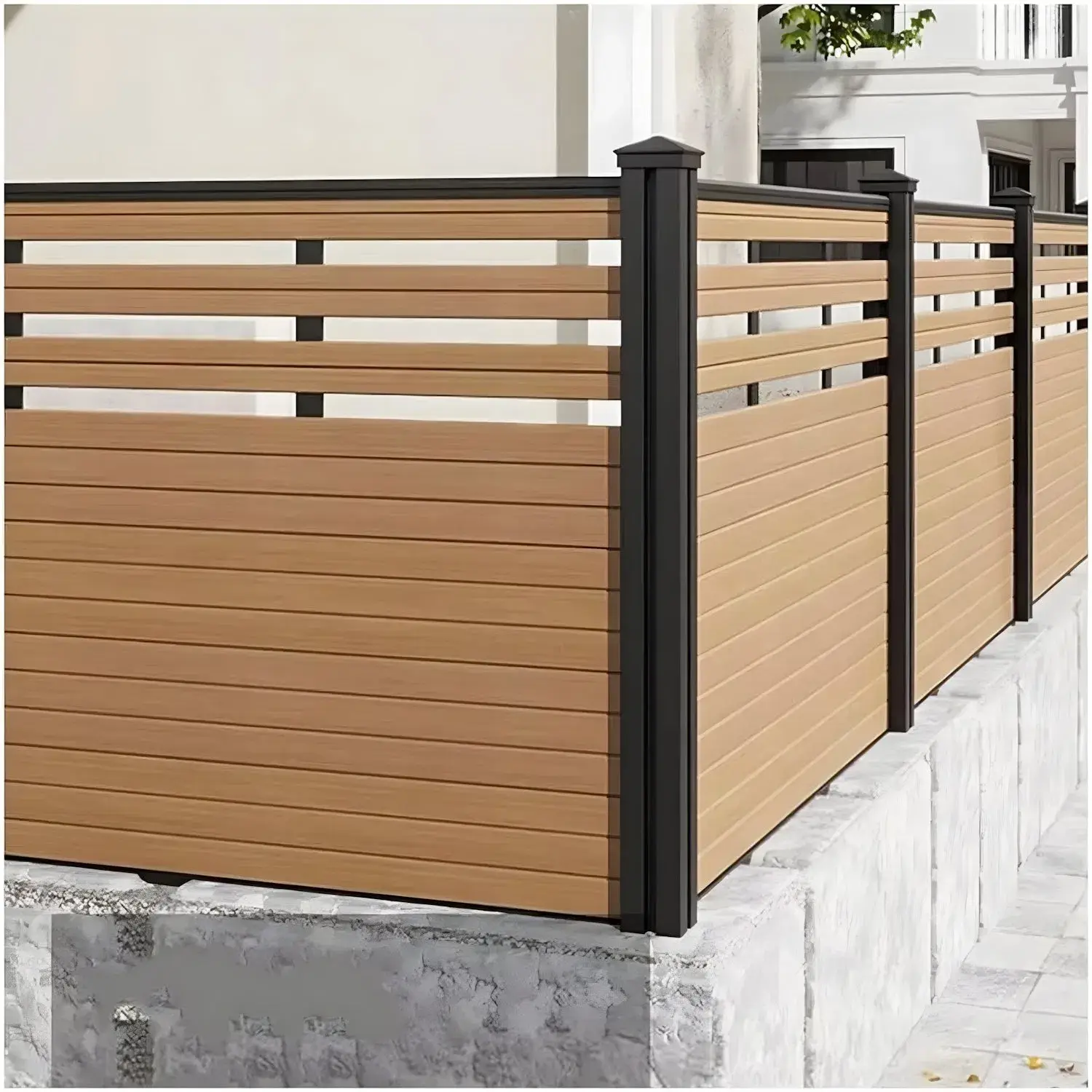 Bảng hàng rào nhựa composite với khung nhôm, sản phẩm bảo vệ sự riêng tư WPC từ Trung Quốc