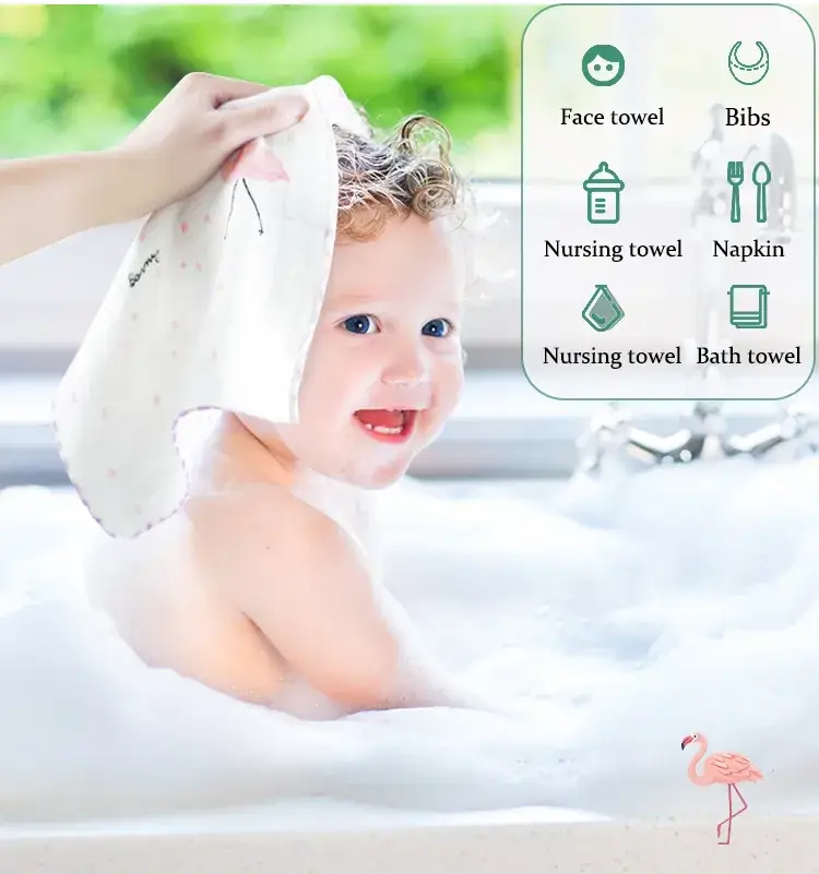 Khăn lau sát khuẩn dành cho bé sơ sinh, không chỉ tắm mà còn để lau mặt và tay với chất liệu vải gauze hình ảnh 13-description