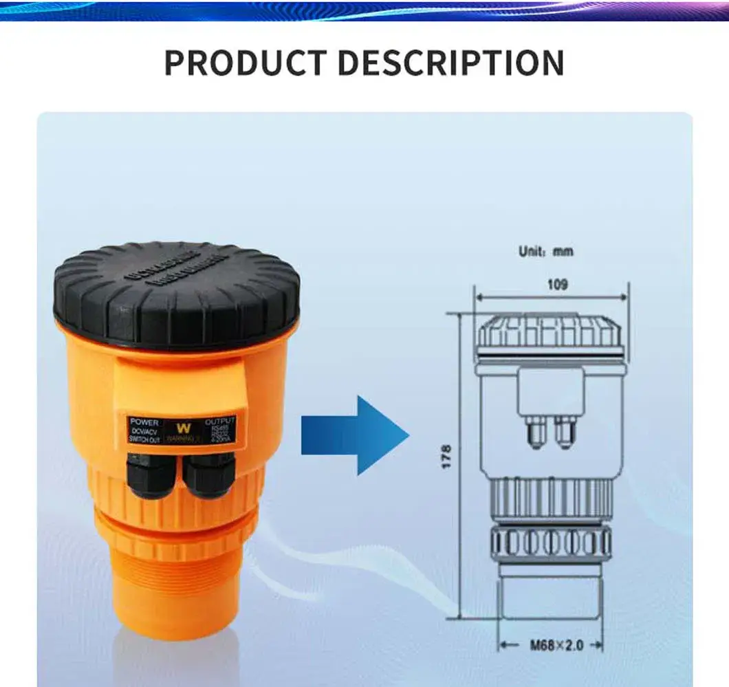 Công cụ cảm biến độ sâu nước không tiếp xúc Atech Liquid Tank Receiver Transmitter RS485 - Tăng cường hiệu suất đo lường hình ảnh 16-description