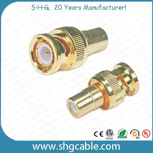 Thiết bị chuyển đổi BNC sang RCA cho dây cáp đồng trục Rg59 RG6