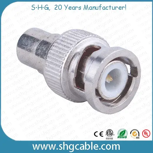 Thiết bị chuyển đổi BNC sang RCA cho dây cáp đồng trục Rg59 RG6