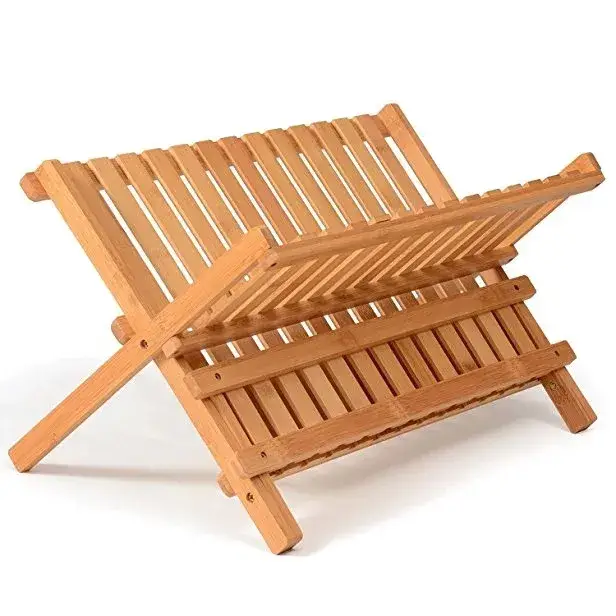 Giá để đĩa và bát từ tre gập lại, thích hợp cho không gian nhà hàng và quán cà phê hình ảnh 13-description