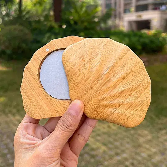 Hộp phấn nén bằng tre thân thiện với môi trường và tiện lợi